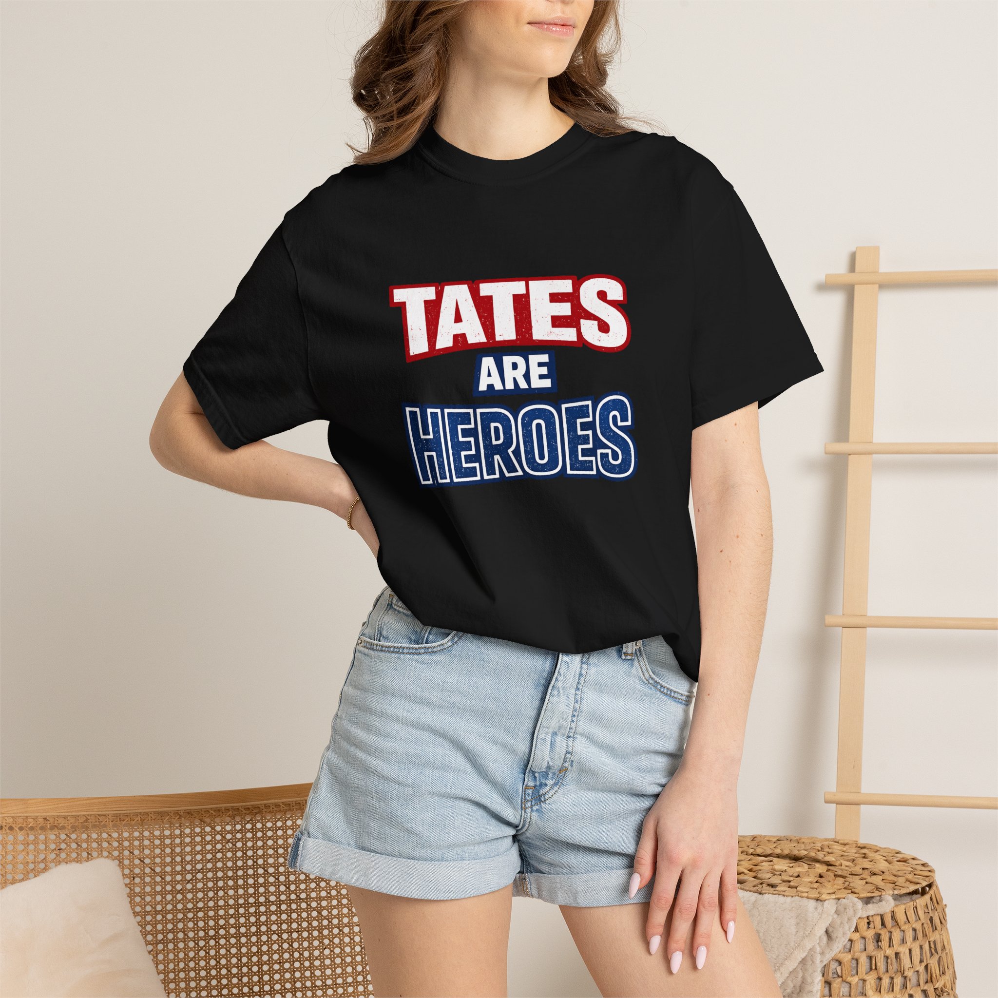 Tates Are Heroes - Unisex Garment-Dyed T-shirt - Image 8