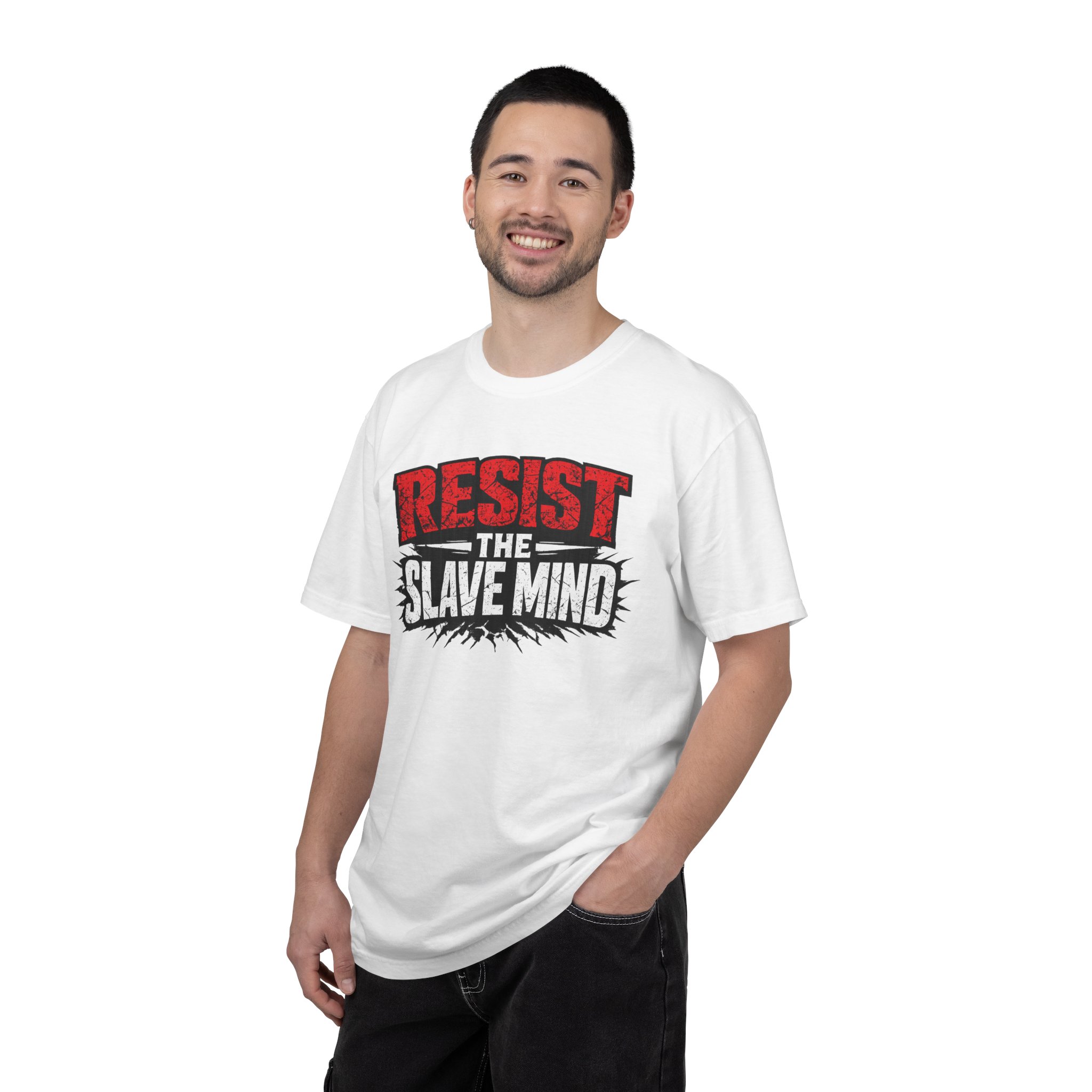 Resist The Slave Mind - Unisex Garment-Dyed T-shirt - Image 4